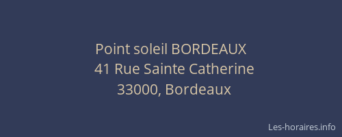 Point soleil BORDEAUX