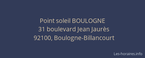 Point soleil BOULOGNE