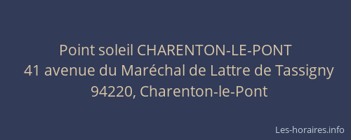 Point soleil CHARENTON-LE-PONT