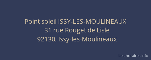 Point soleil ISSY-LES-MOULINEAUX
