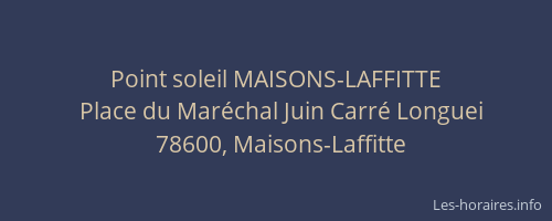 Point soleil MAISONS-LAFFITTE