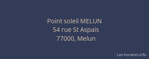 Point soleil MELUN