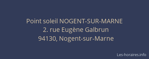 Point soleil NOGENT-SUR-MARNE