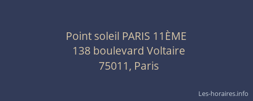 Point soleil PARIS 11ÈME