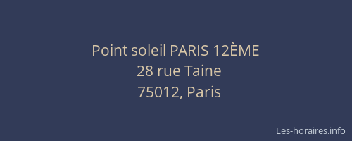 Point soleil PARIS 12ÈME
