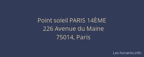 Point soleil PARIS 14ÈME