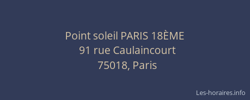 Point soleil PARIS 18ÈME