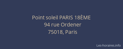 Point soleil PARIS 18ÈME