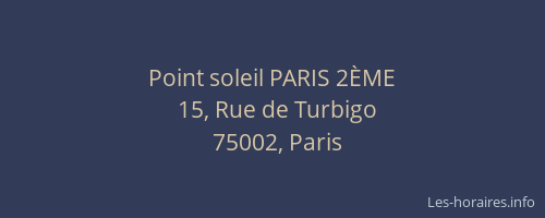 Point soleil PARIS 2ÈME