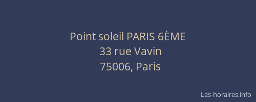Point soleil PARIS 6ÈME