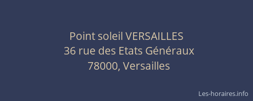 Point soleil VERSAILLES