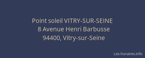Point soleil VITRY-SUR-SEINE