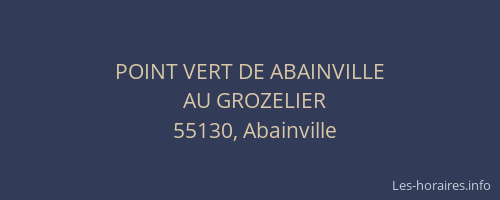 POINT VERT DE ABAINVILLE