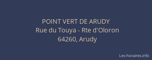 POINT VERT DE ARUDY