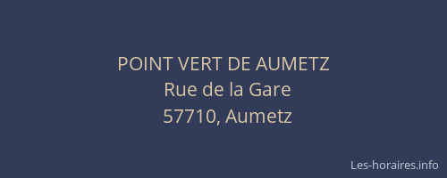 POINT VERT DE AUMETZ