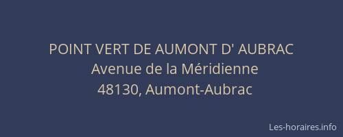 POINT VERT DE AUMONT D' AUBRAC