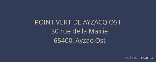 POINT VERT DE AYZACQ OST