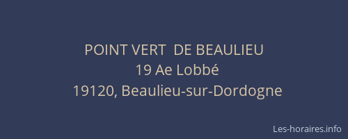 POINT VERT  DE BEAULIEU
