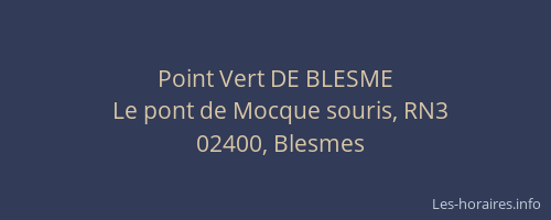 Point Vert DE BLESME