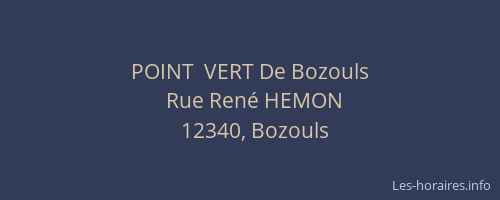 POINT  VERT De Bozouls