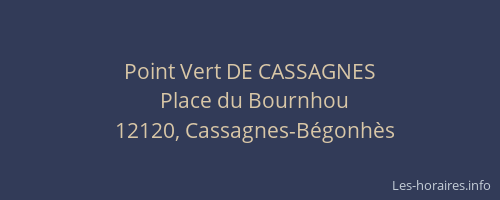 Point Vert DE CASSAGNES