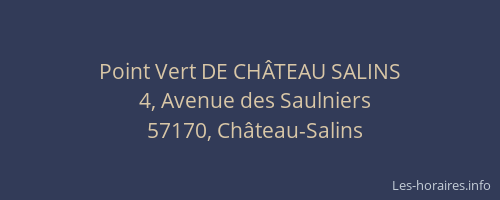 Point Vert DE CH&Acirc;TEAU SALINS