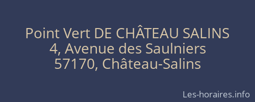 Point Vert DE CHÂTEAU SALINS