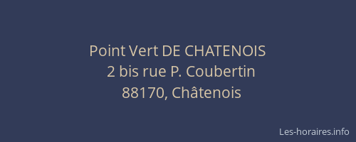 Point Vert DE CHATENOIS