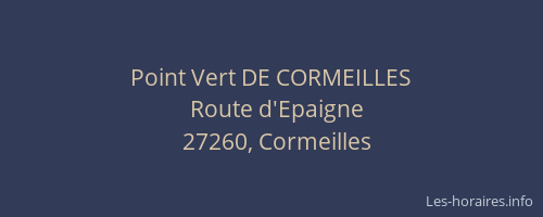 Point Vert DE CORMEILLES
