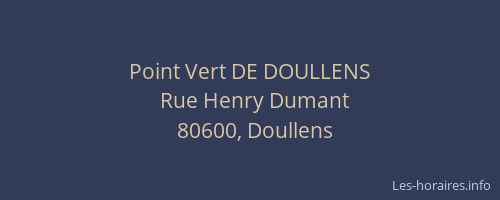 Point Vert DE DOULLENS