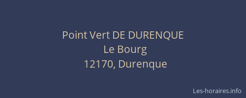 Point Vert DE DURENQUE