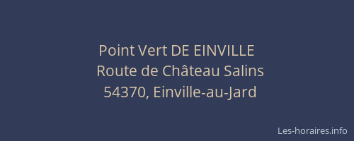 Point Vert DE EINVILLE