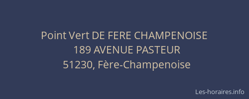 Point Vert DE FERE CHAMPENOISE