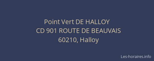 Point Vert DE HALLOY