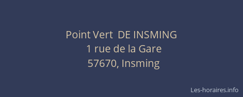 Point Vert  DE INSMING