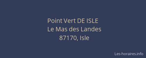 Point Vert DE ISLE
