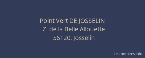 Point Vert DE JOSSELIN