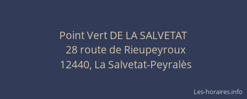 Point Vert DE LA SALVETAT