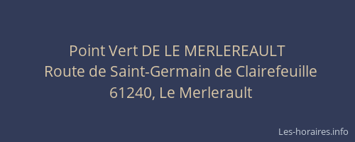 Point Vert DE LE MERLEREAULT