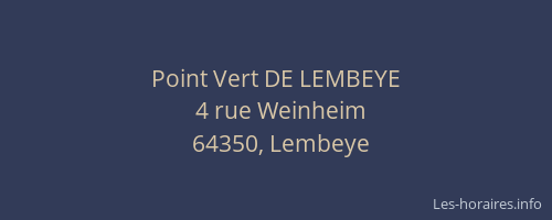 Point Vert DE LEMBEYE