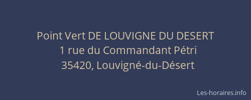 Point Vert DE LOUVIGNE DU DESERT