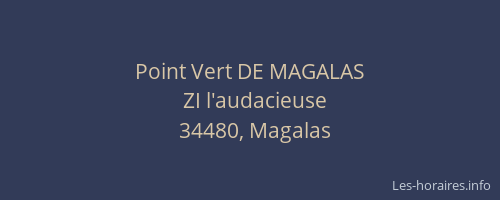 Point Vert DE MAGALAS