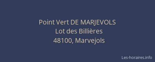 Point Vert DE MARJEVOLS