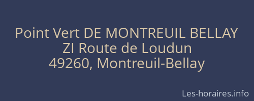 Point Vert DE MONTREUIL BELLAY