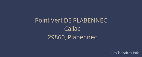 Point Vert DE PLABENNEC