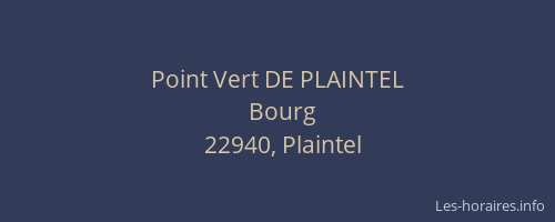 Point Vert DE PLAINTEL