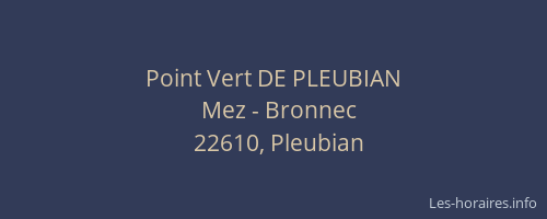 Point Vert DE PLEUBIAN