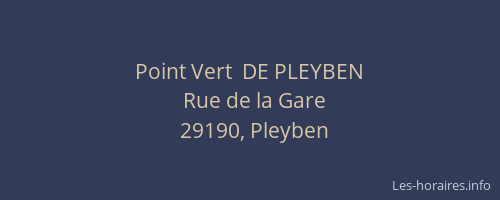 Point Vert  DE PLEYBEN