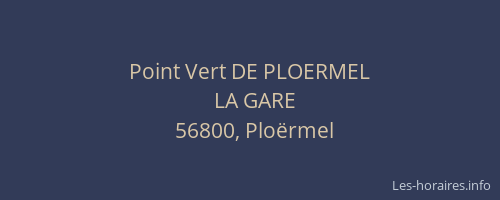 Point Vert DE PLOERMEL