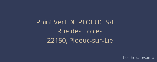 Point Vert DE PLOEUC-S/LIE